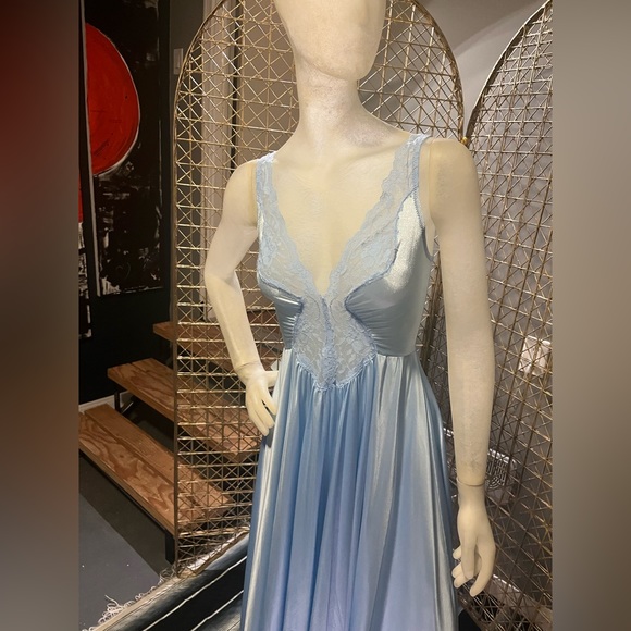 Rare vintage Olga Light Blue Slip Dress - Picture 5 of 5